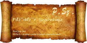 Pádár Szalviusz névjegykártya